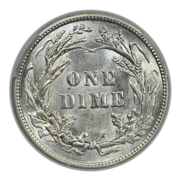 1912 Barber Dime 10C CAC AU58 - Image 4