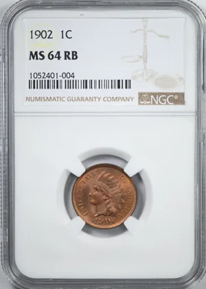 1902 Bronze Indian Head Cent 1C NGC MS64RB