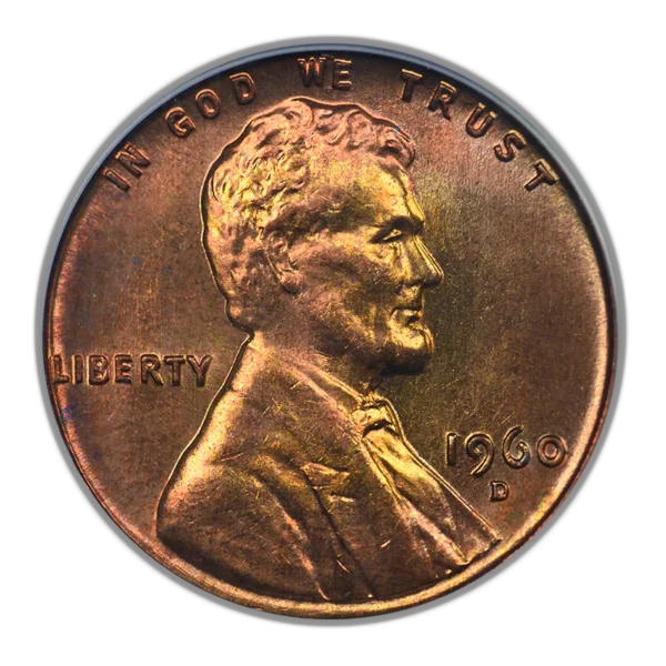 1960-D Lincoln Memorial Cent 1C PCGS MS65RB Large Date - TONED! - Image 3