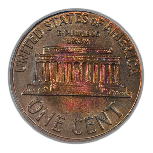 1960-D Lincoln Memorial Cent 1C PCGS MS65RB Large Date - TONED! - Image 2