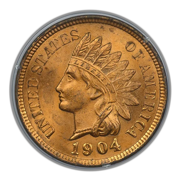 1904 Bronze Indian Head Cent 1C PCGS Rattler MS64RD - Image 3