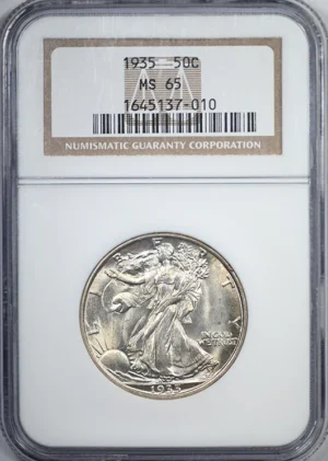 1935 Walking Liberty Half Dollar 50C NGC MS65