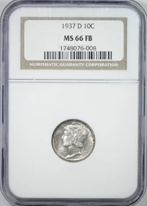 1937-D Mercury Dime 10C NGC MS66FB &#8211; Full Bands