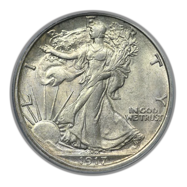 1917-S Walking Liberty Half Dollar 50C PCGS AU58 - Reverse - Image 3
