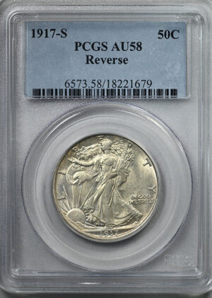 1917-S Walking Liberty Half Dollar 50C PCGS AU58 &#8211; Reverse