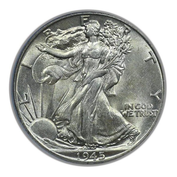 1945 Walking Liberty Half Dollar 50C PCGS AU58 CAC - Image 3