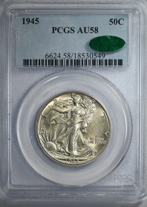 1945 Walking Liberty Half Dollar 50C PCGS AU58 CAC