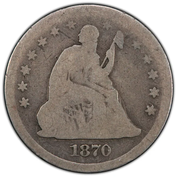 1870-CC 25C AG03 PCGS CAC - Image 3