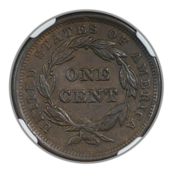 1841 Braided Hair Liberty Head Large Cent 1C NGC MS63+BN CAC N-6 - Image 4