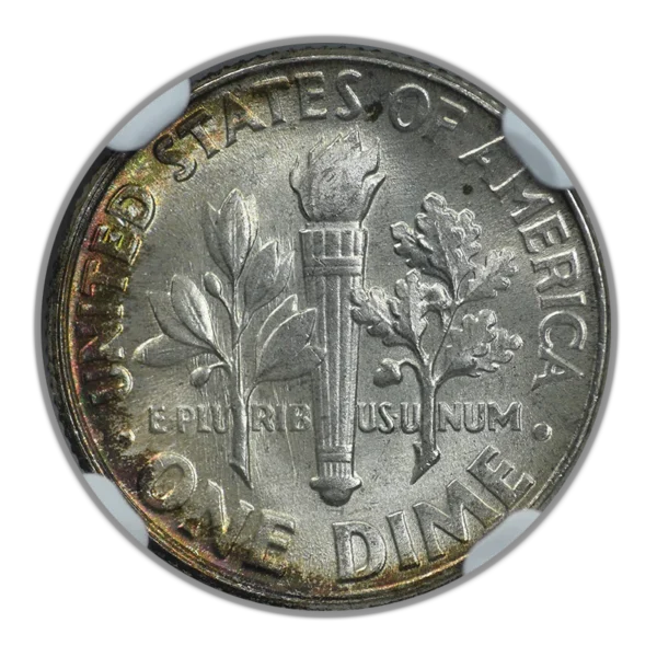 1946 Roosevelt Dime 10C NGC MS67 - TONED! - Image 4