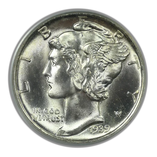1939-D Mercury Dime 10C PCGS MS64FB Gold CAC OGH - Full Bands - Image 3
