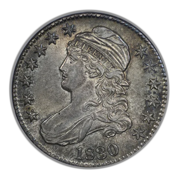 1830 Capped Bust Half Dollar 50C NGC Fatty AU50 - Image 3