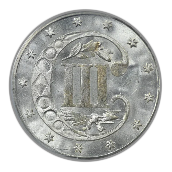 1862 Three Cent Silver Piece 3CS PCGS MS66 CAC OGH - Image 4