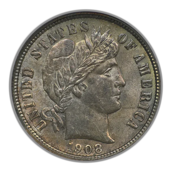 1908 Barber Dime 10C ANACS Soapbox MS62 - Image 3