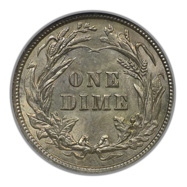 1908 Barber Dime 10C ANACS Soapbox MS62 - Image 4