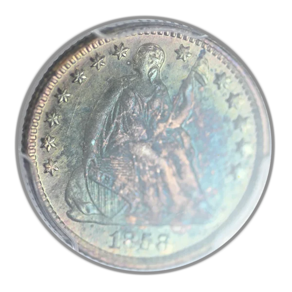 1858 Proof Liberty Seated Half Dime H10C PCGS PR64 - TONED! - Image 3