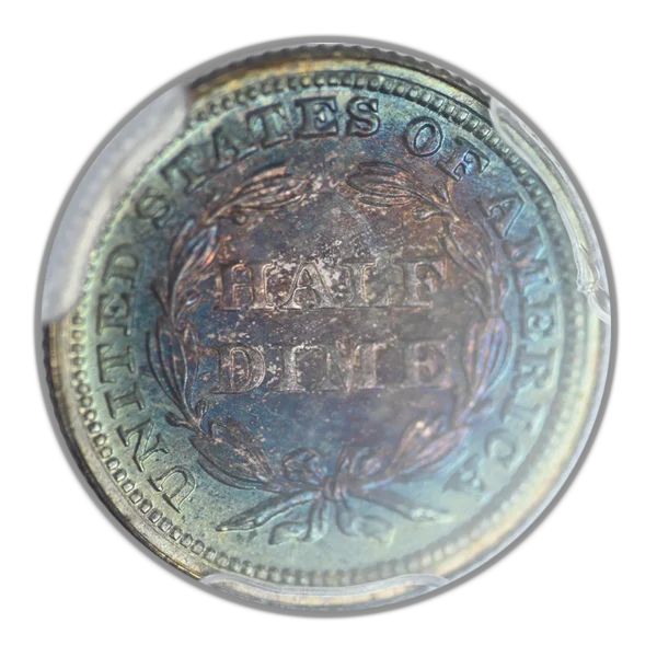 1858 Proof Liberty Seated Half Dime H10C PCGS PR64 - TONED! - Image 4