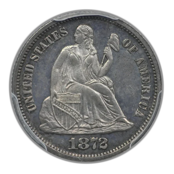 1872 Proof Liberty Seated Dime 10C PCGS PR64 CAMEO - Image 3