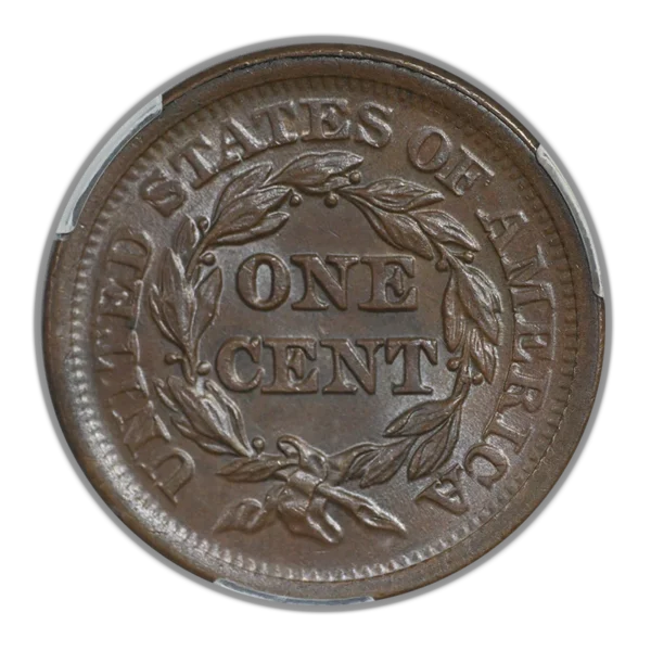 1851 Braided Hair Liberty Head Large Cent 1C CAC MS65BN - Image 4