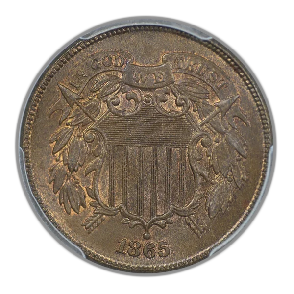 1865 Two Cent Piece 2C PCGS MS65+BN - Image 3