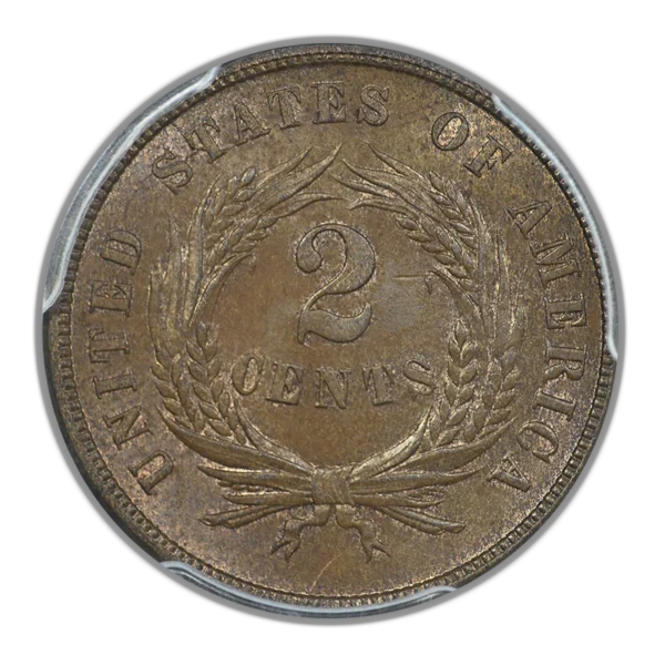 1865 Two Cent Piece 2C PCGS MS65+BN - Image 4