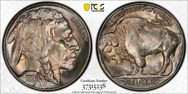 1928 Buffalo Nickel 5C PCGS MS66+ CAC - Image 3
