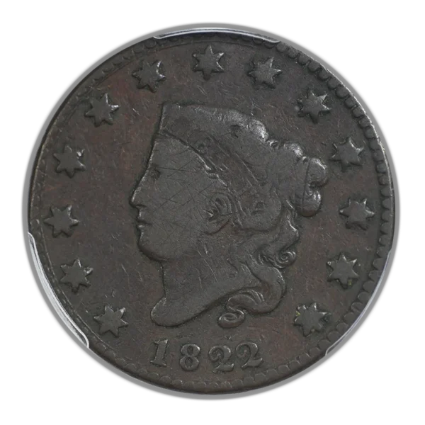1822 Coronet Head Large Cent 1C PCGS VG08 - Image 3