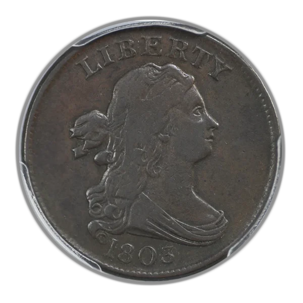 1803 Draped Bust Half Cent 1/2C PCGS VF25 - Image 3
