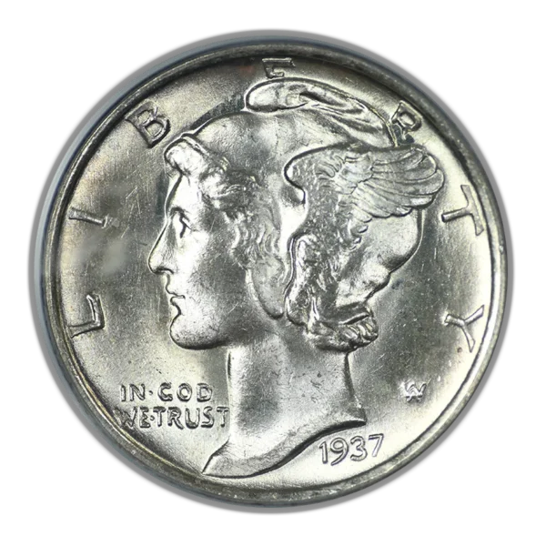1937-S Mercury Dime 10C PCGS MS66 OGH - Image 3