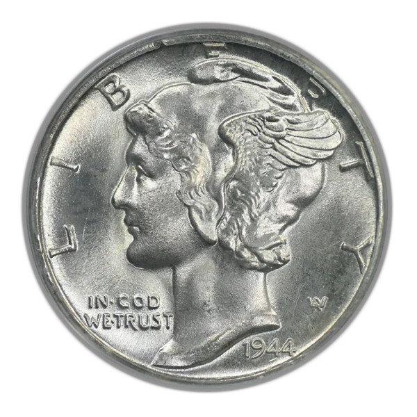 1944-D Mercury Dime 10C PCGS MS67FB OGH - Full Bands - Image 3