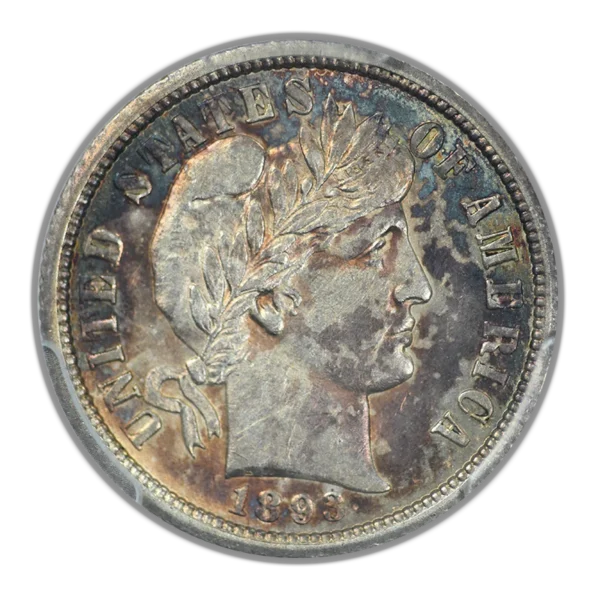 1893-O Barber Dime 10C PCGS AU58 - TONED! - Image 3