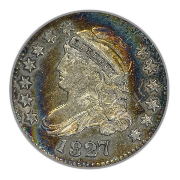 1827 Capped Bust Dime 10C ANACS Soapbox AU55PL JR-6 - Prooflike - TONED! - Image 3