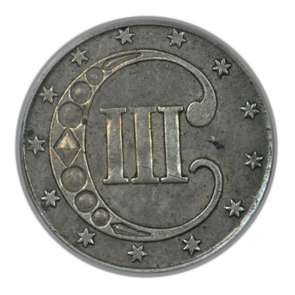 1851 Three Cent Silver Piece 3CS PCGS XF40 OGH - Image 4