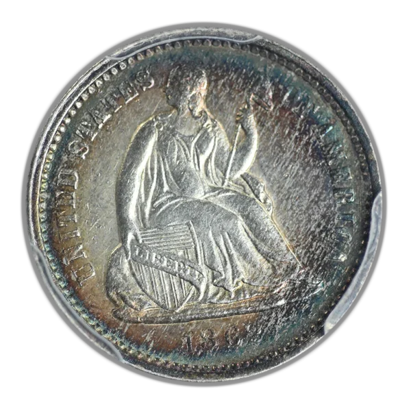 1862 Liberty Seated Half Dime H10C PCGS AU58 - TONED! - Image 3