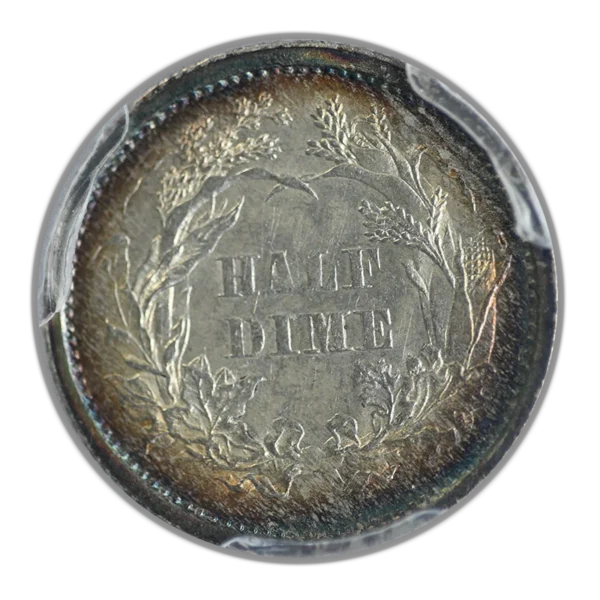 1862 Liberty Seated Half Dime H10C PCGS AU58 - TONED! - Image 4
