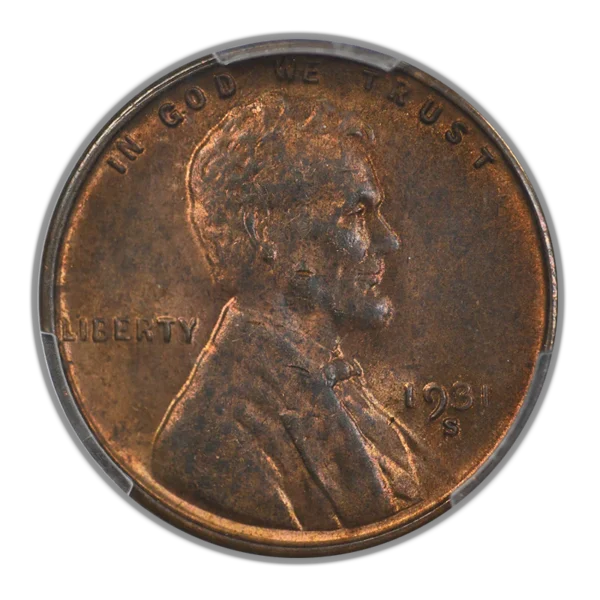 1931-S Lincoln Wheat Cent 1C PCGS MS62RB - Image 3