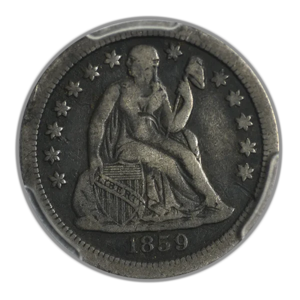 1859-S Liberty Seated Dime 10C PCGS F12 - Image 3