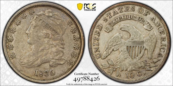 1835 Capped Bust Dime 10C PCGS VF35 - Image 3