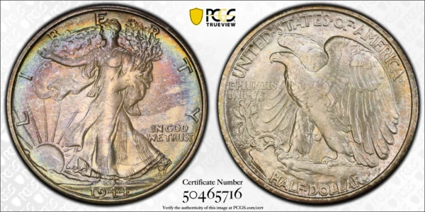 1944-S Walking Liberty Half Dollar 50C PCGS MS66 - TONED! - Image 3