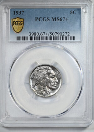 1937 Buffalo Nickel 5C PCGS MS67+