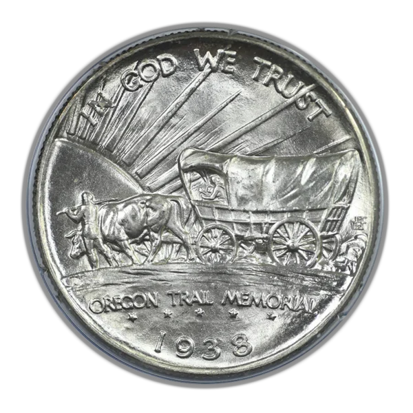 1938-D Oregon Trail Classic Commemorative Half Dollar 50C PCGS Ratter MS65 CAC - Image 4