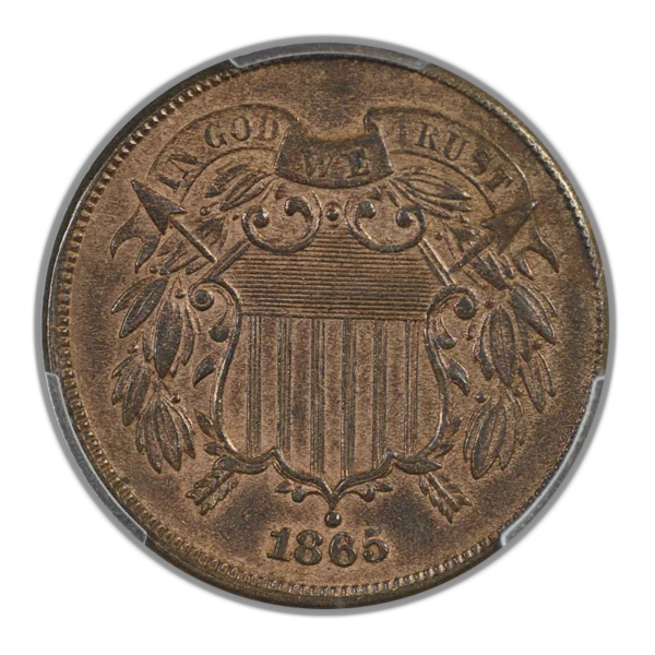 1869 Two Cent Piece 2C PCGS MS63BN - Image 3