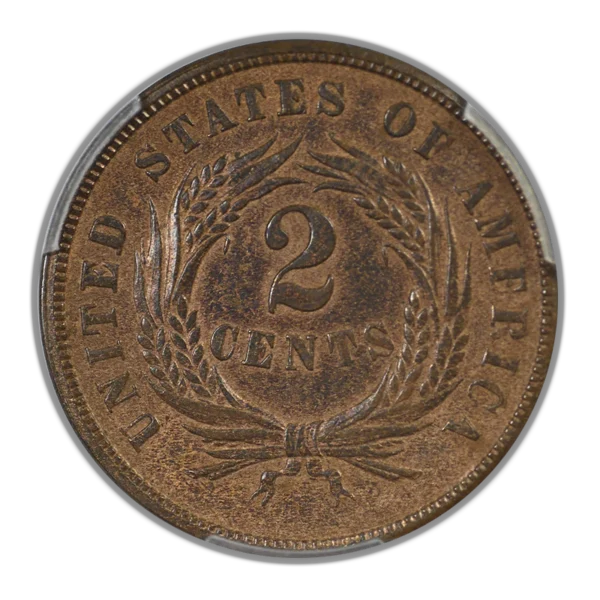1869 Two Cent Piece 2C PCGS MS63BN - Image 4