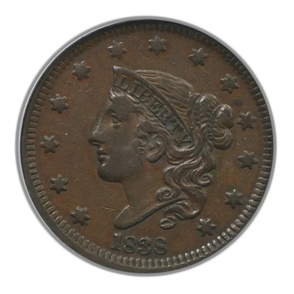 1838 Coronet Head Large Cent 1C PCGS XF40 - Image 3