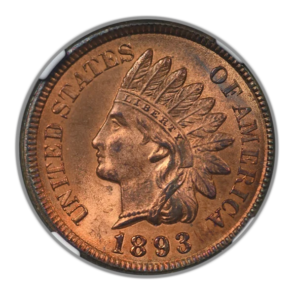 1893 Bronze Indian Head Cent 1C NGC MS64RB - Image 3