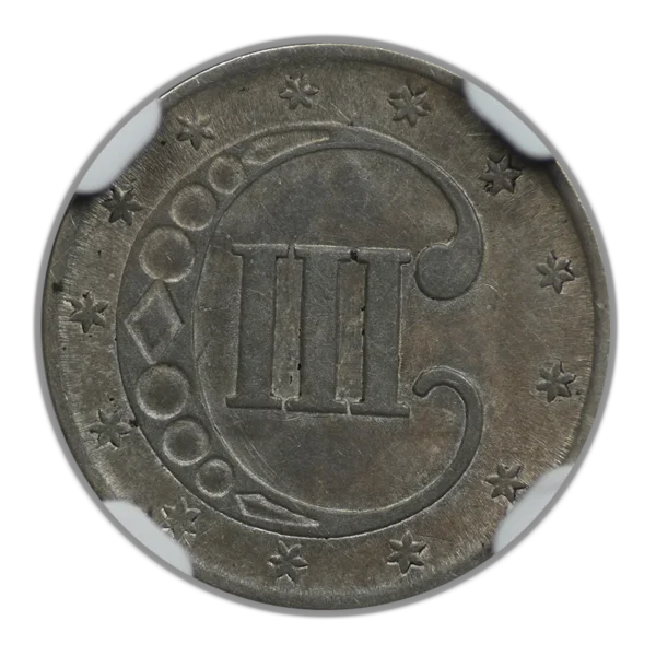 1852 Three Cent Silver Piece 3CS NGC AU58 - Image 4