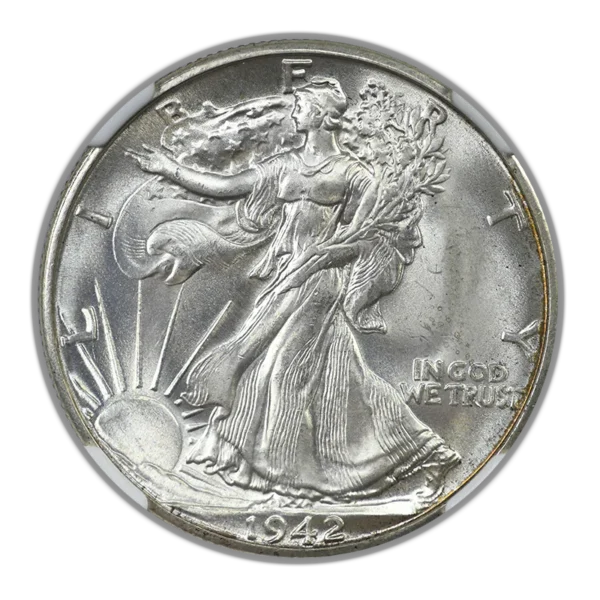 1942-D Walking Liberty Half Dollar 50C NGC MS66+ CAC - Image 3