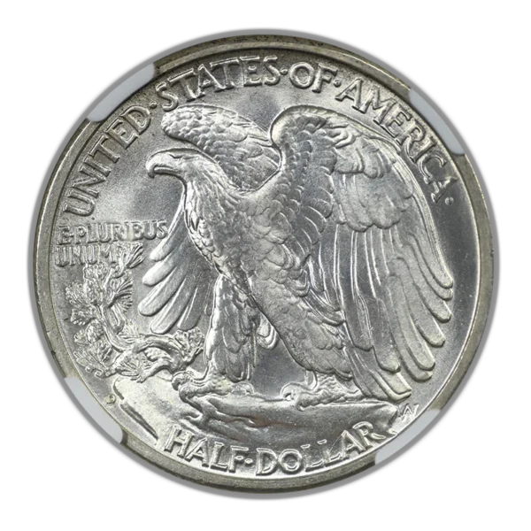 1942-D Walking Liberty Half Dollar 50C NGC MS66+ CAC - Image 4