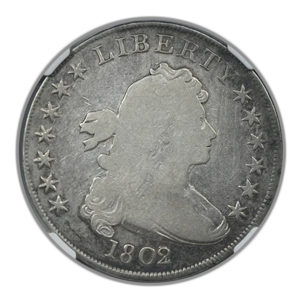 1802/1 Draped Bust Dollar $1 NGC VG8 - Image 3