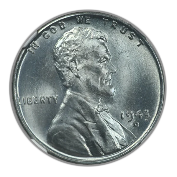 1943-D Steel Lincoln Wheat Cent 1C NGC MS67 CAC - Image 3